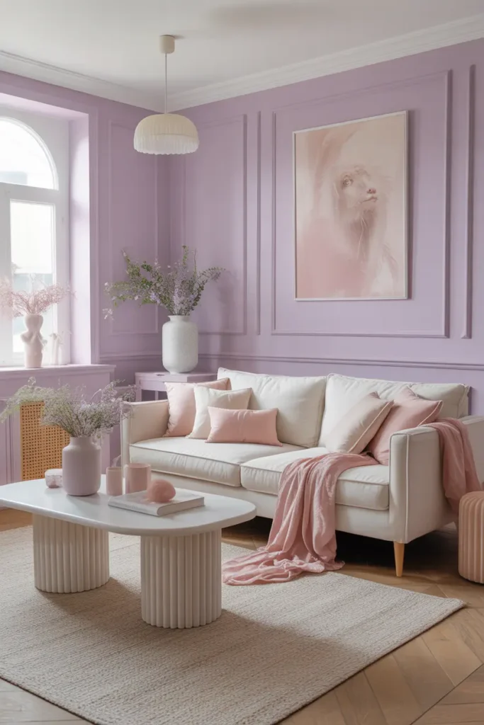 A basement bedroom featuring wooden furniture and plants, bringing nature indoors.