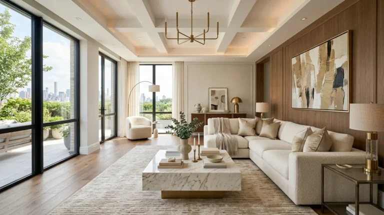Luxury living room design ideas with elegant neutral decor and modern furniture"